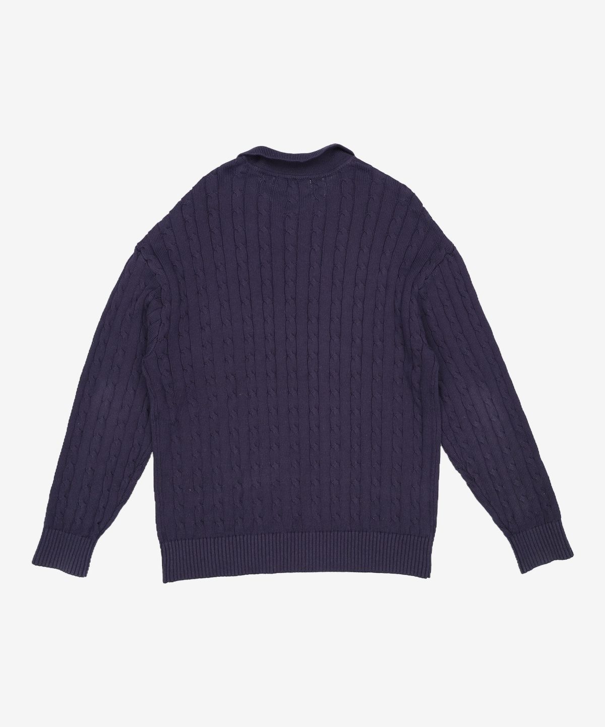 예일(YALE) [100% COTTON] HERITAGE DAN CABLE PK KNIT NAVY 4
