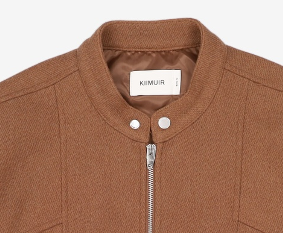 키뮤어(KIIMUIR) 울 (WOOL) 숏카라 블루종_브라운 L
