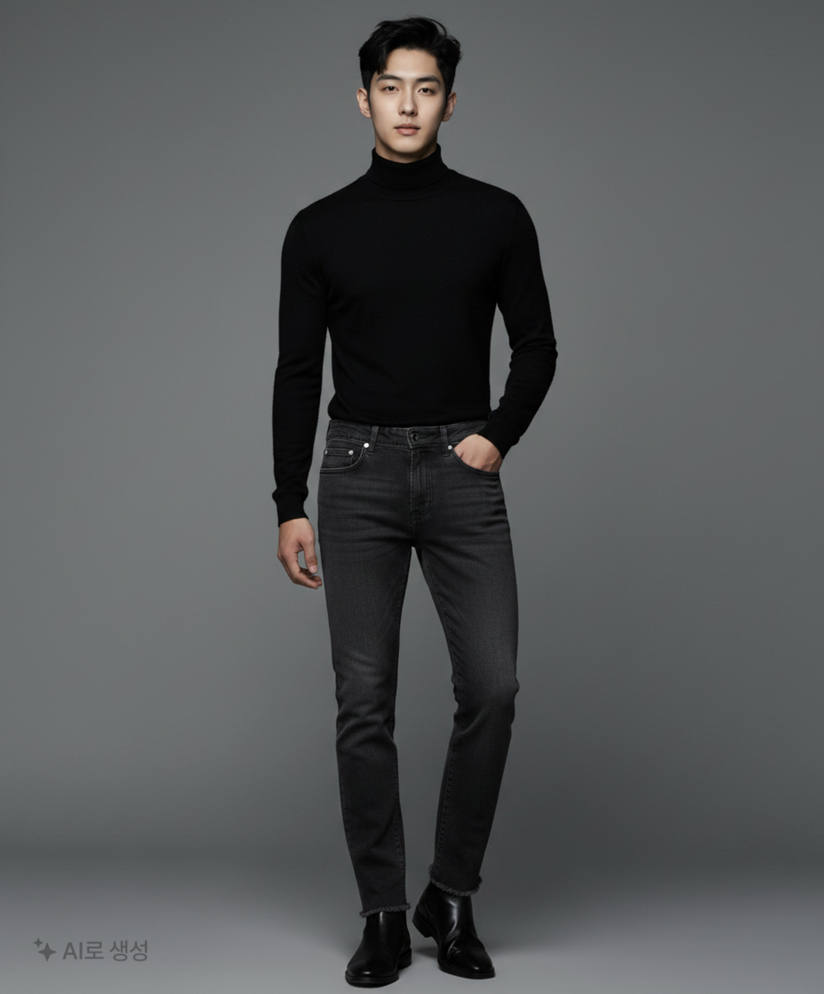 페이탈리즘(FATALISM) black crop jeans #0069 cutting.ver 44