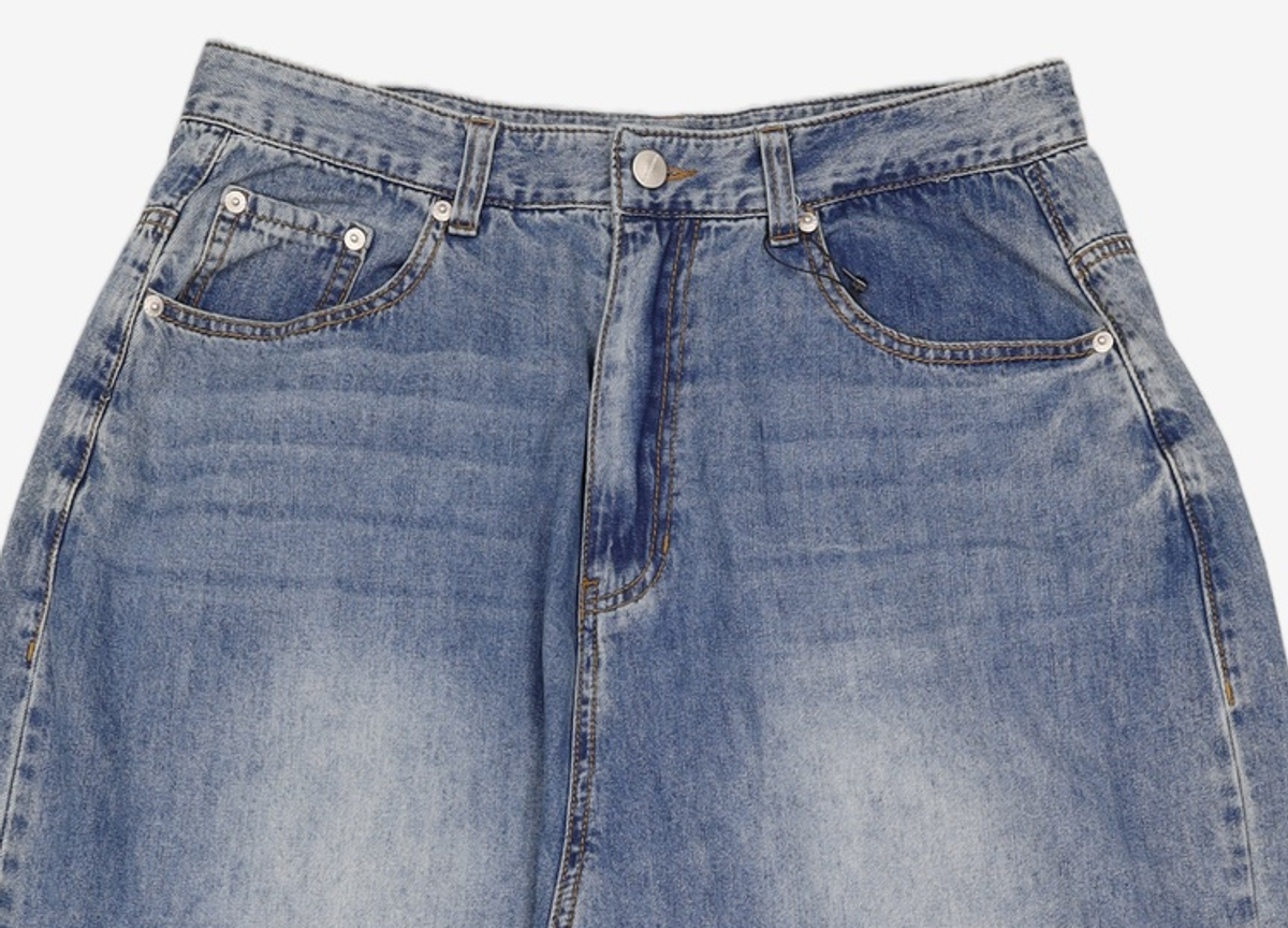 낫포너드(NOT4NERD) Linen Like Relax Fit Denim Pants - Deep Blue L