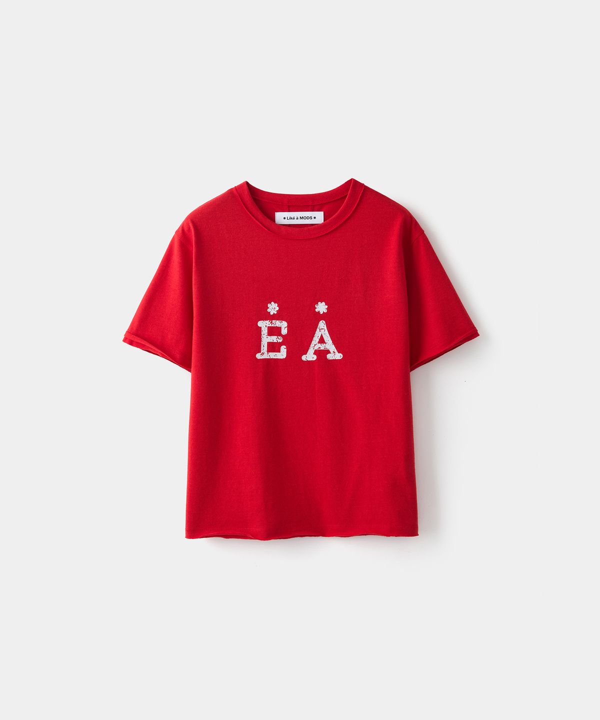 라이크 어 모즈(LIKE A MODS) EA 컷오프 하프 반팔티_레드