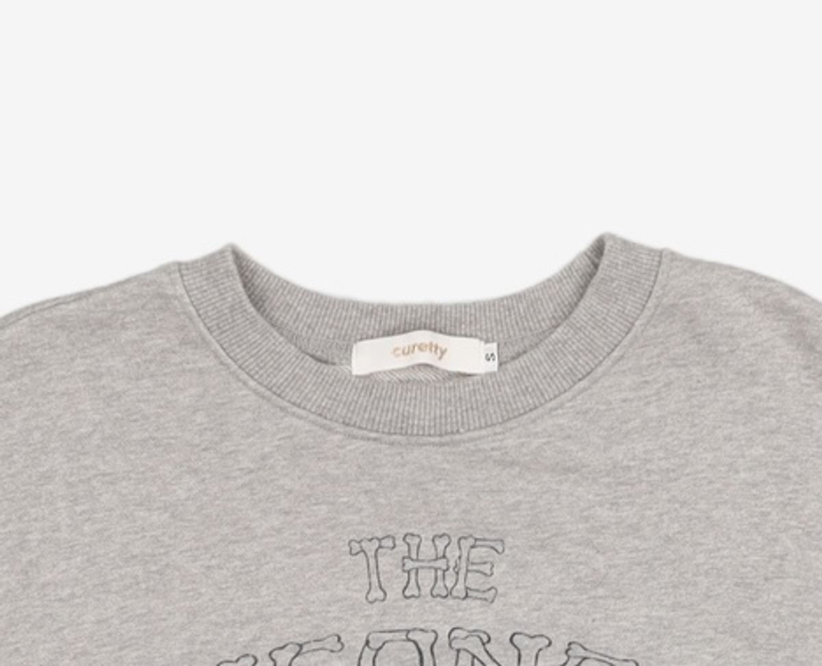 큐리티(CURETTY) C LETTERING CROP SWEATSHIRT_GREY S