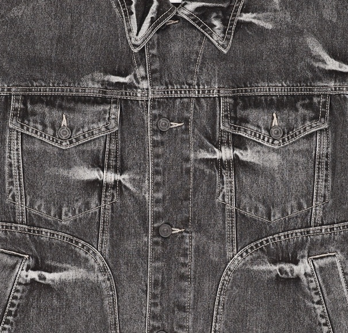 메종미네드(MAISON MINED) PINCH WIND DENIM TRUCKER BLACK M