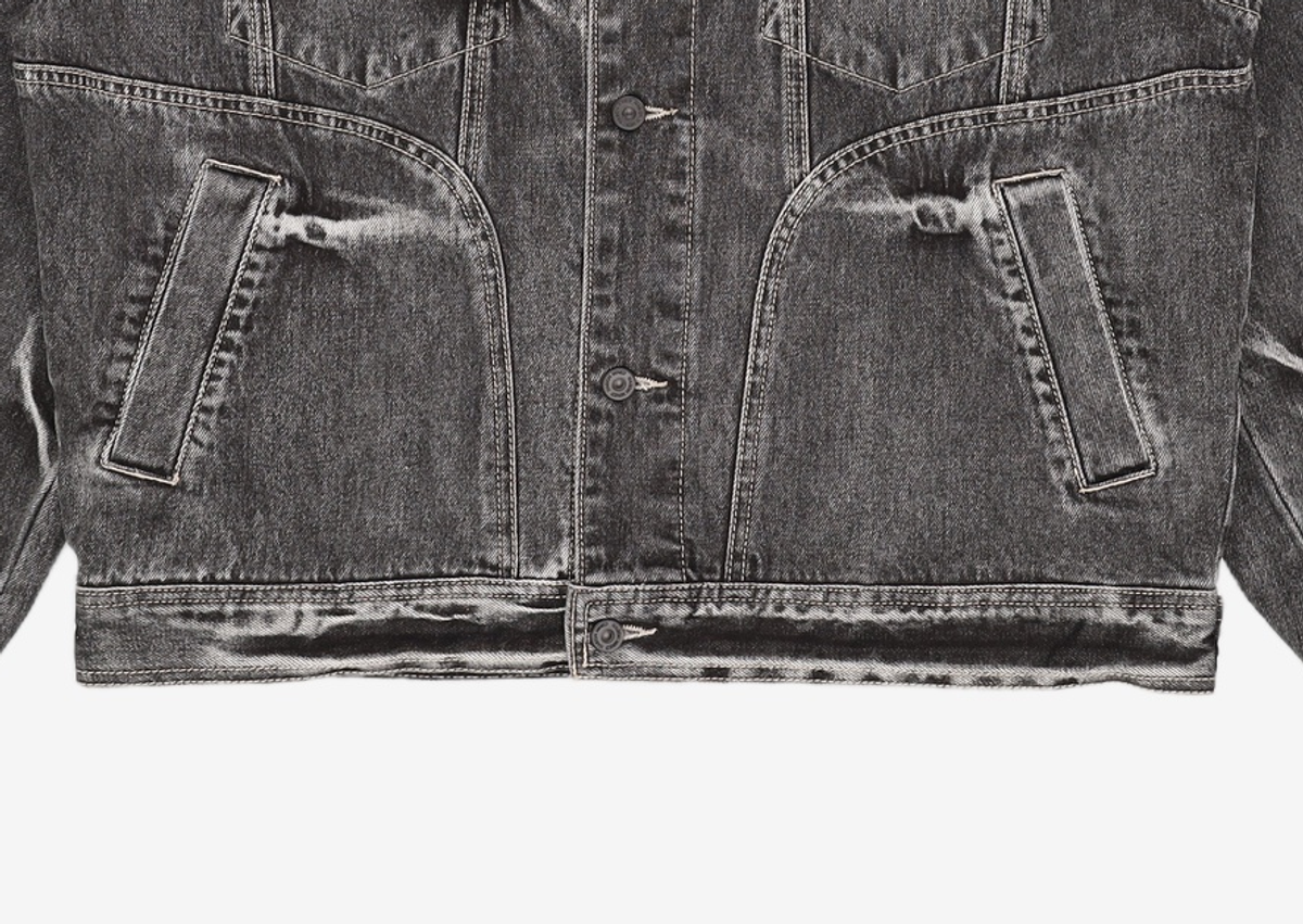 메종미네드(MAISON MINED) PINCH WIND DENIM TRUCKER BLACK M