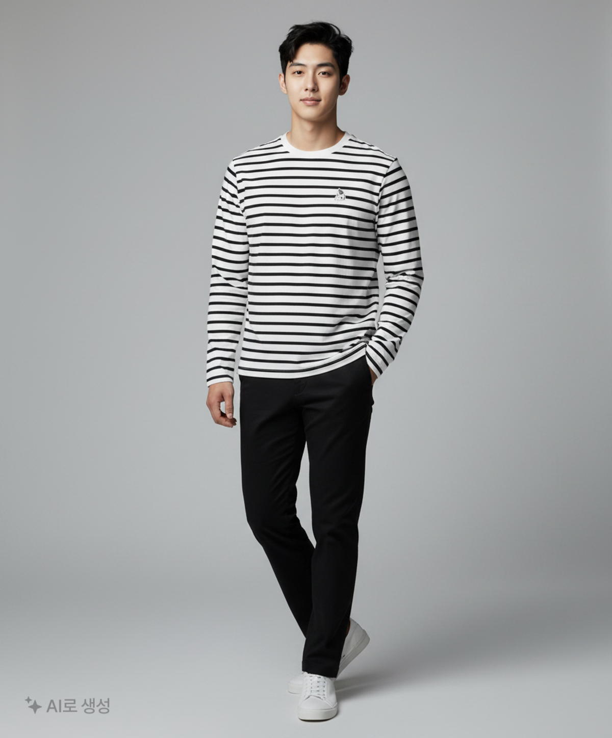 프로젝트엠(PROJECTM) 순살탱방 와펜 스트라이프 티셔츠_EPC1TR1951NV 100