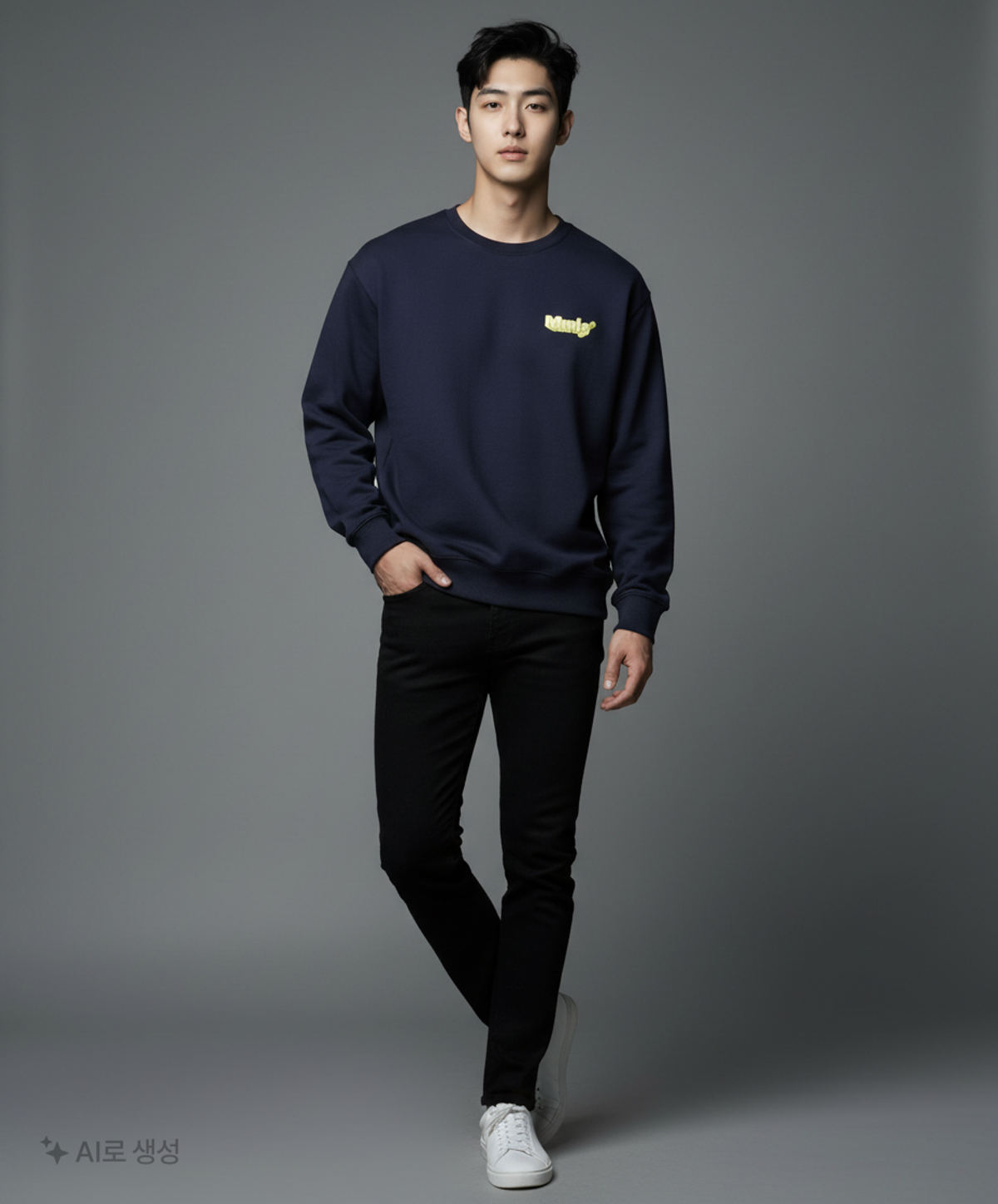 엠엠엘지(MMLG) [Mmlg] CARTOON SWEAT (PURPLE NAVY) L