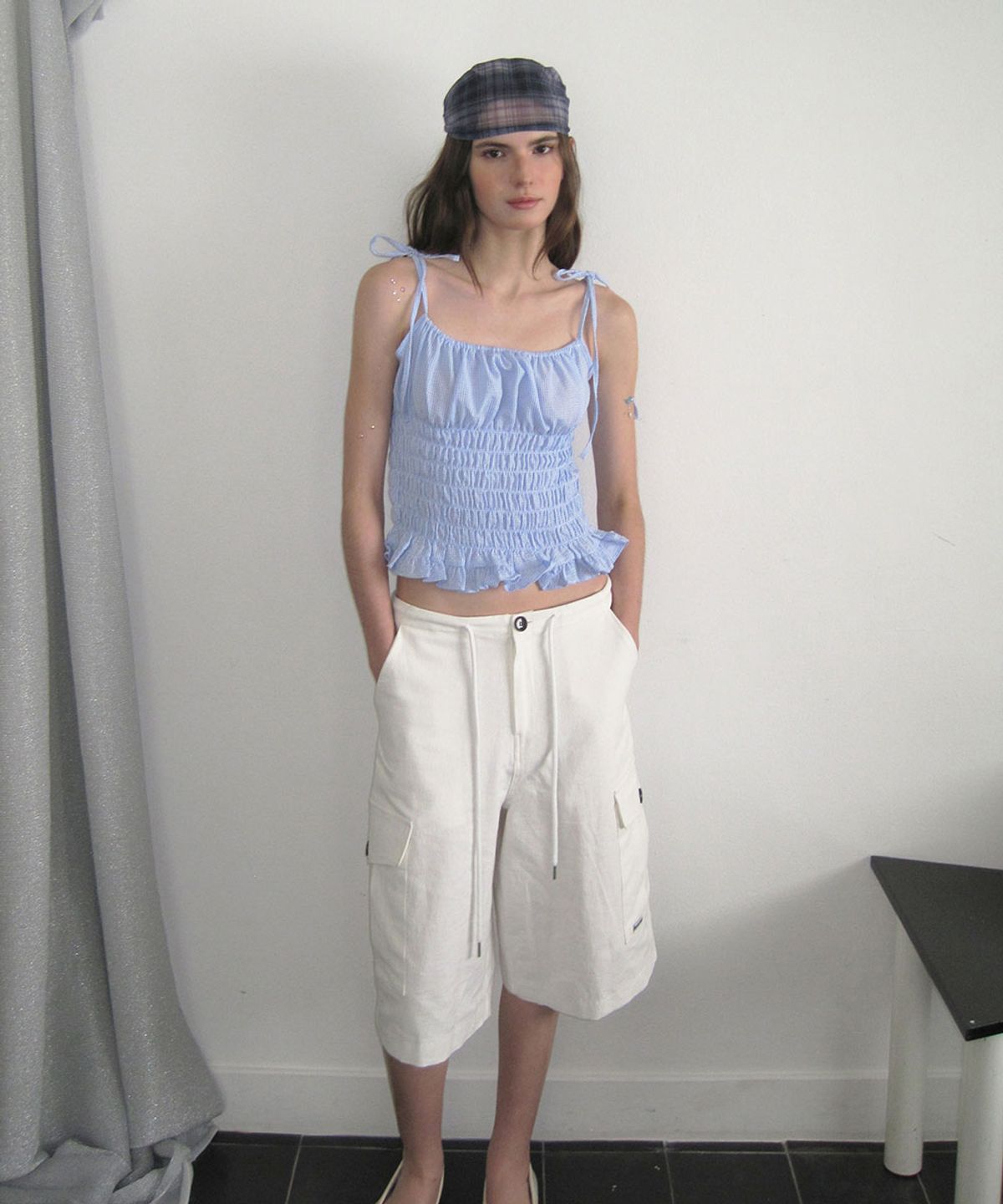 어패럴아카이브(APPAREL ARCHIVE) Siena linen bermuda pants - Ivory