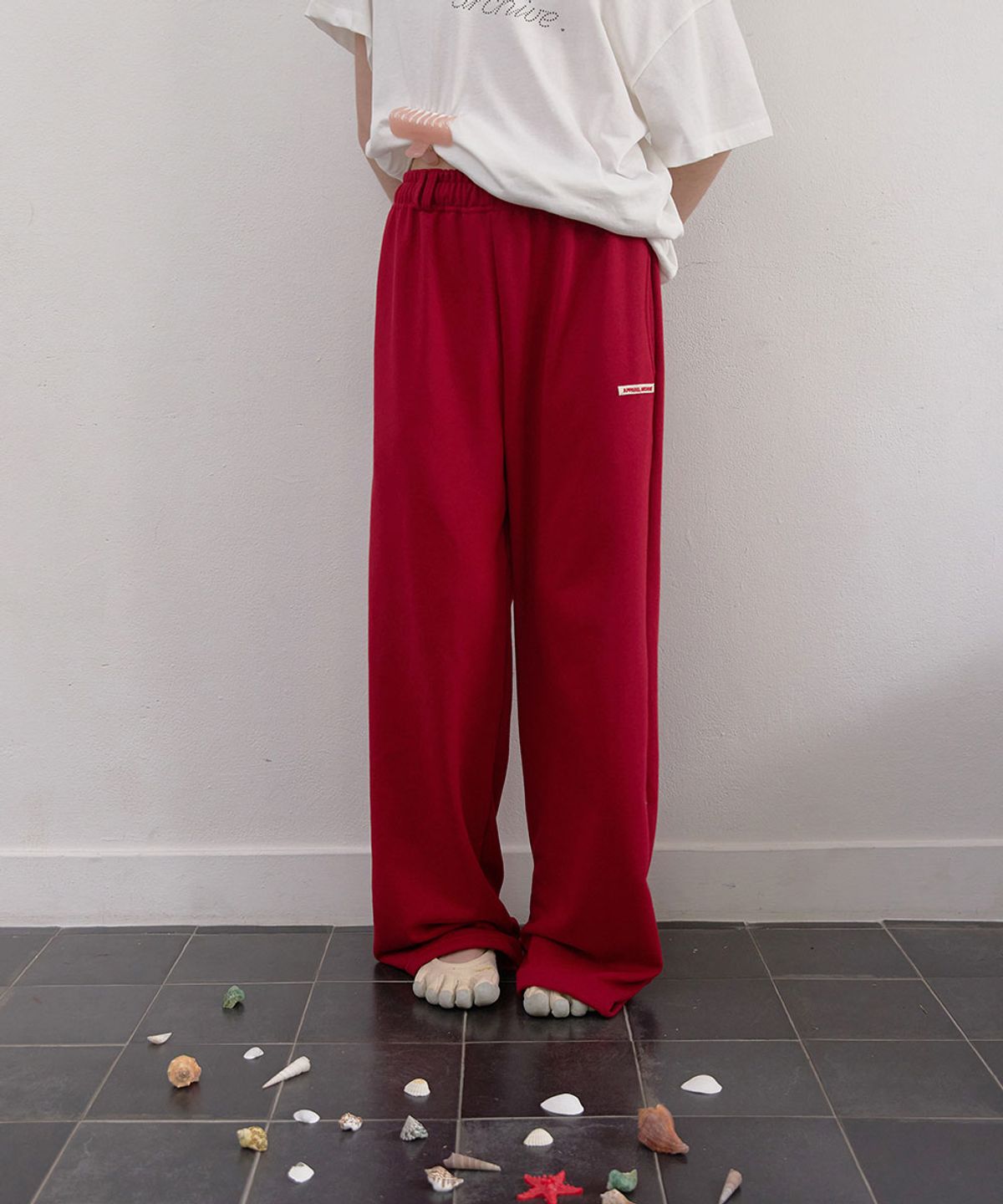 어패럴아카이브(APPAREL ARCHIVE) Zest banding wide pants - Red