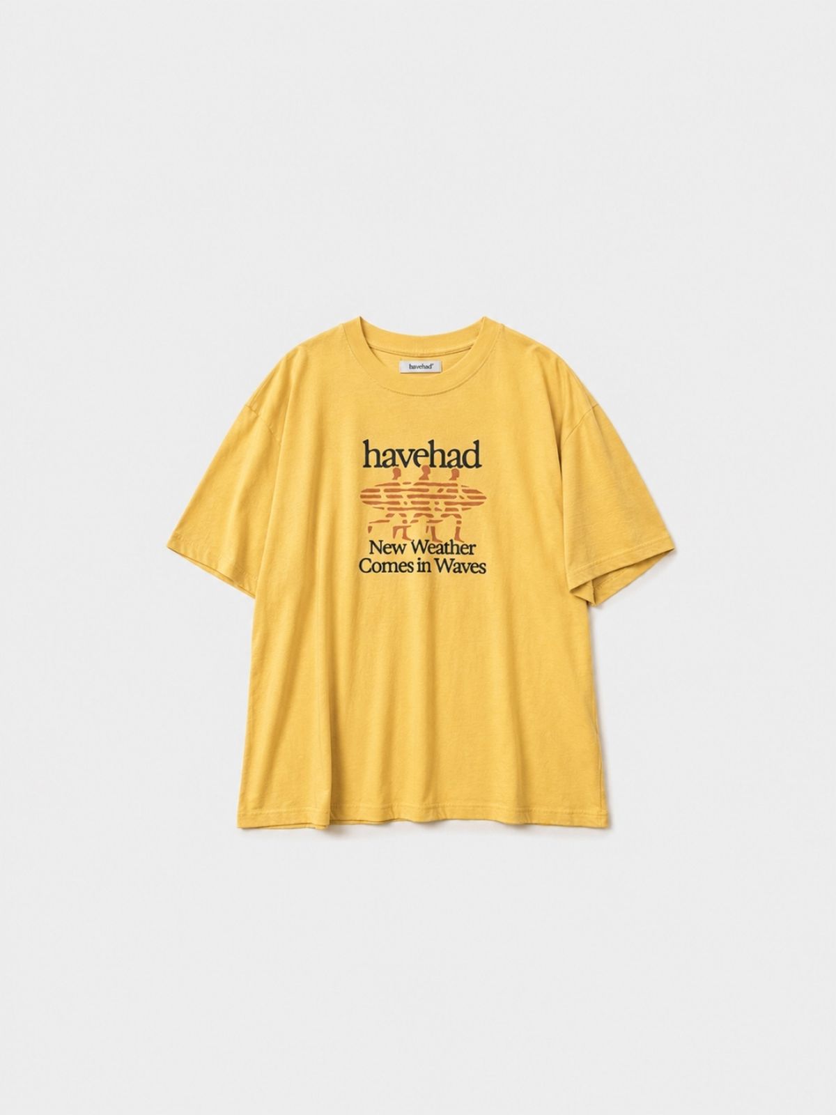 해브해드(HAVEHAD) 체이싱 웨이브 티셔츠 (옐로우)