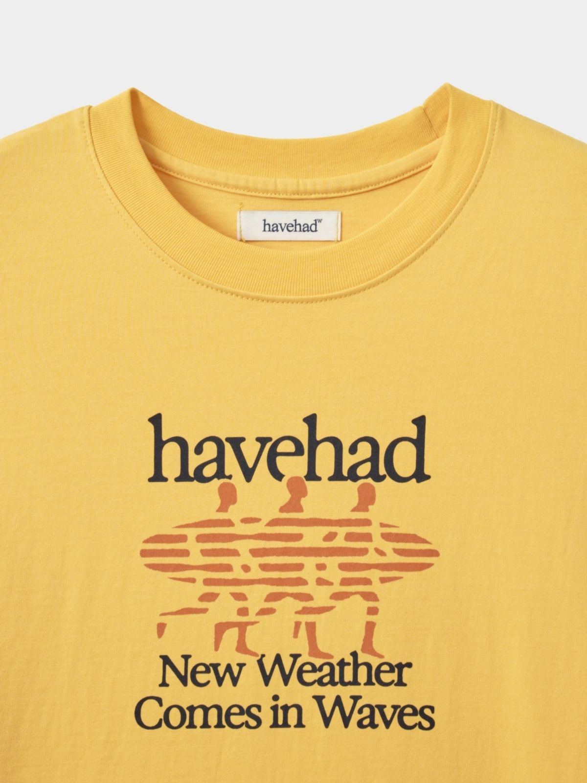 해브해드(HAVEHAD) 체이싱 웨이브 티셔츠 (옐로우)