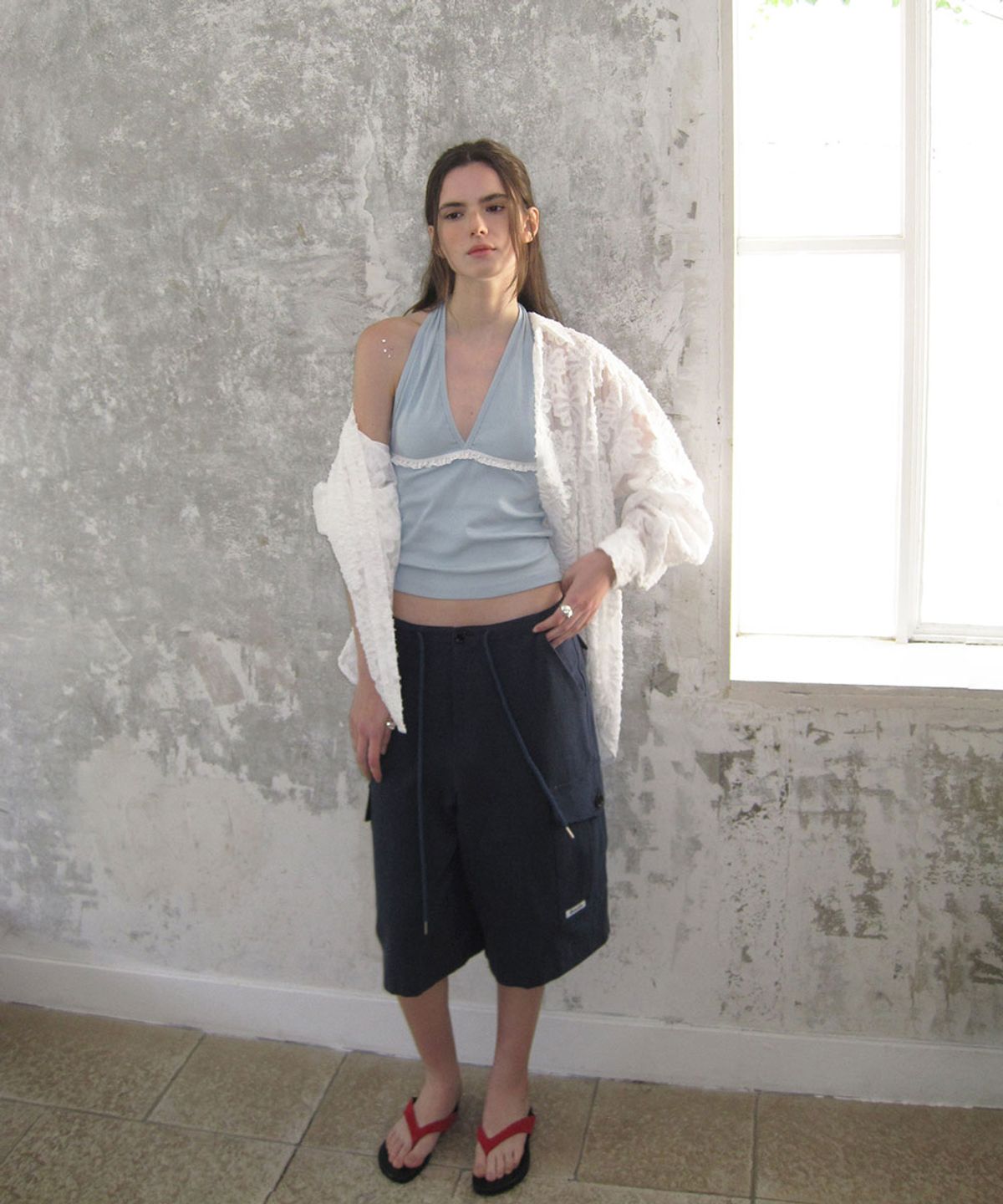어패럴아카이브(APPAREL ARCHIVE) Aster floral lace shirt - Ivory