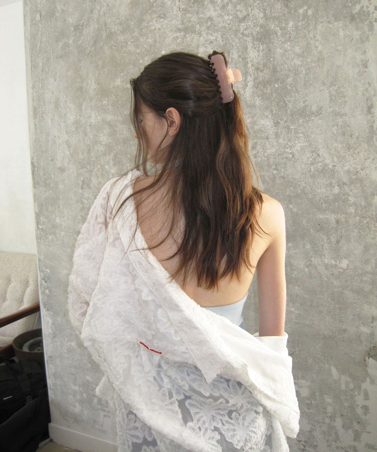 어패럴아카이브(APPAREL ARCHIVE) Aster floral lace shirt - Ivory