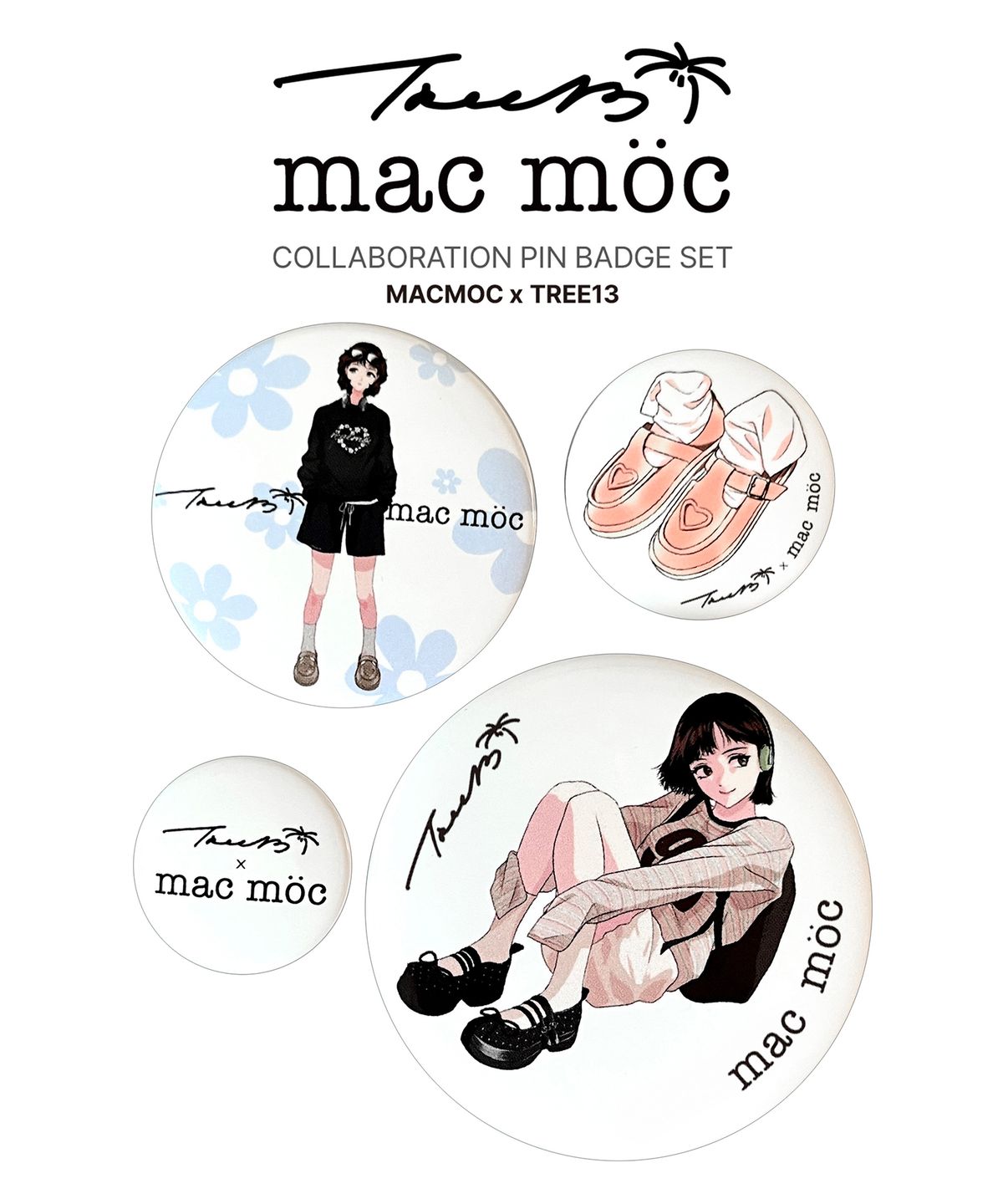 마크모크(MAC MOC) [마크모크X나무13] 핀 뱃지 세트 (4pcs)