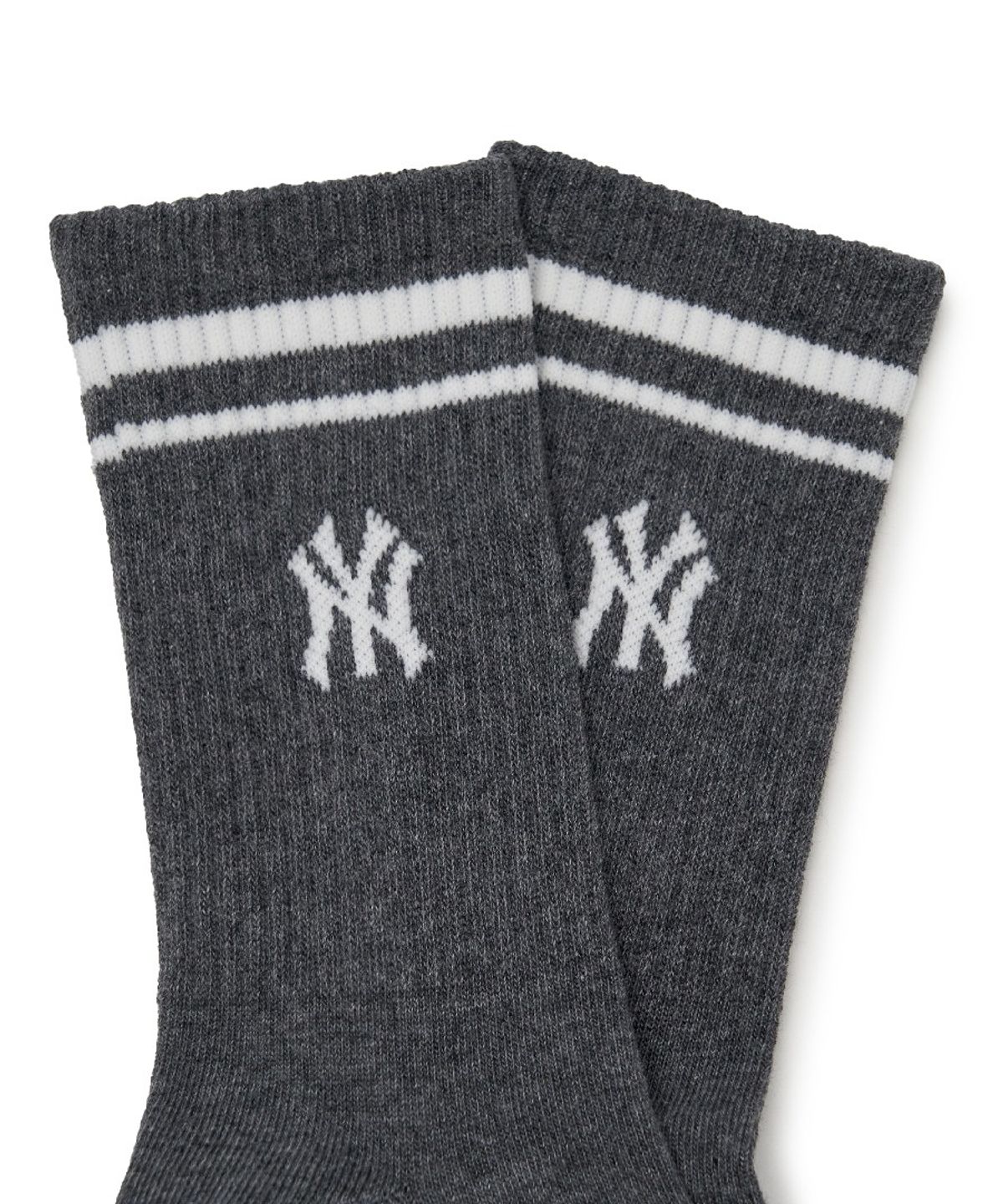 엠엘비 키즈(MLB KIDS) 베이직 스트라이프 크루 양말 NY (D.Melange Grey)