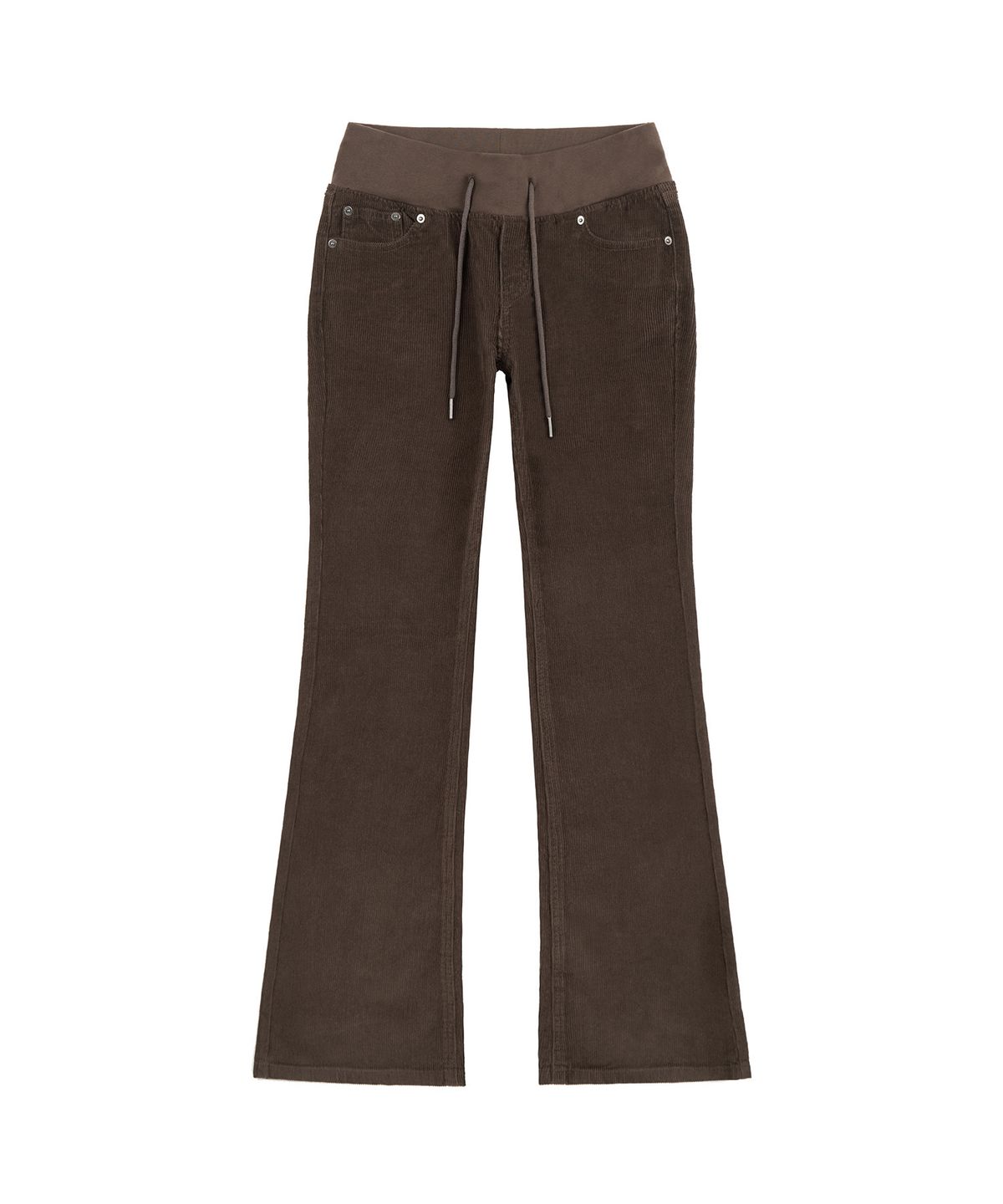 페플리(PEPLEE) Banding Corduroy Boots Cut Pants (Brown)