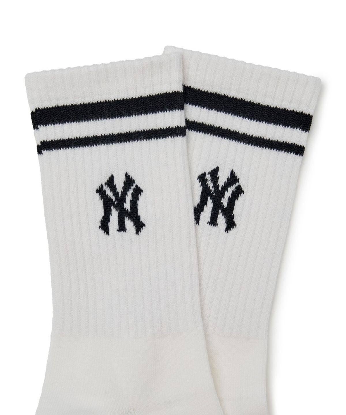 엠엘비 키즈(MLB KIDS) 베이직 스트라이프 크루 양말 NY (Ivory)