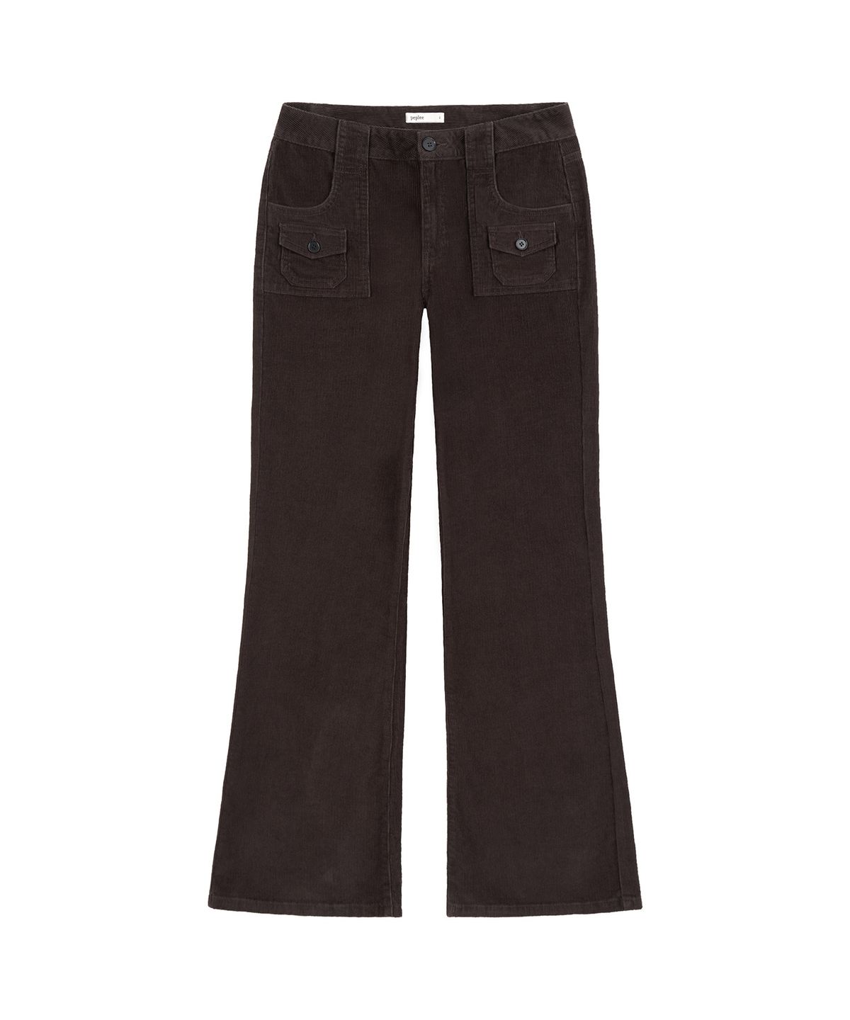 페플리(PEPLEE) Corduroy Mini Pocket Boots Cut Pants (Brown)