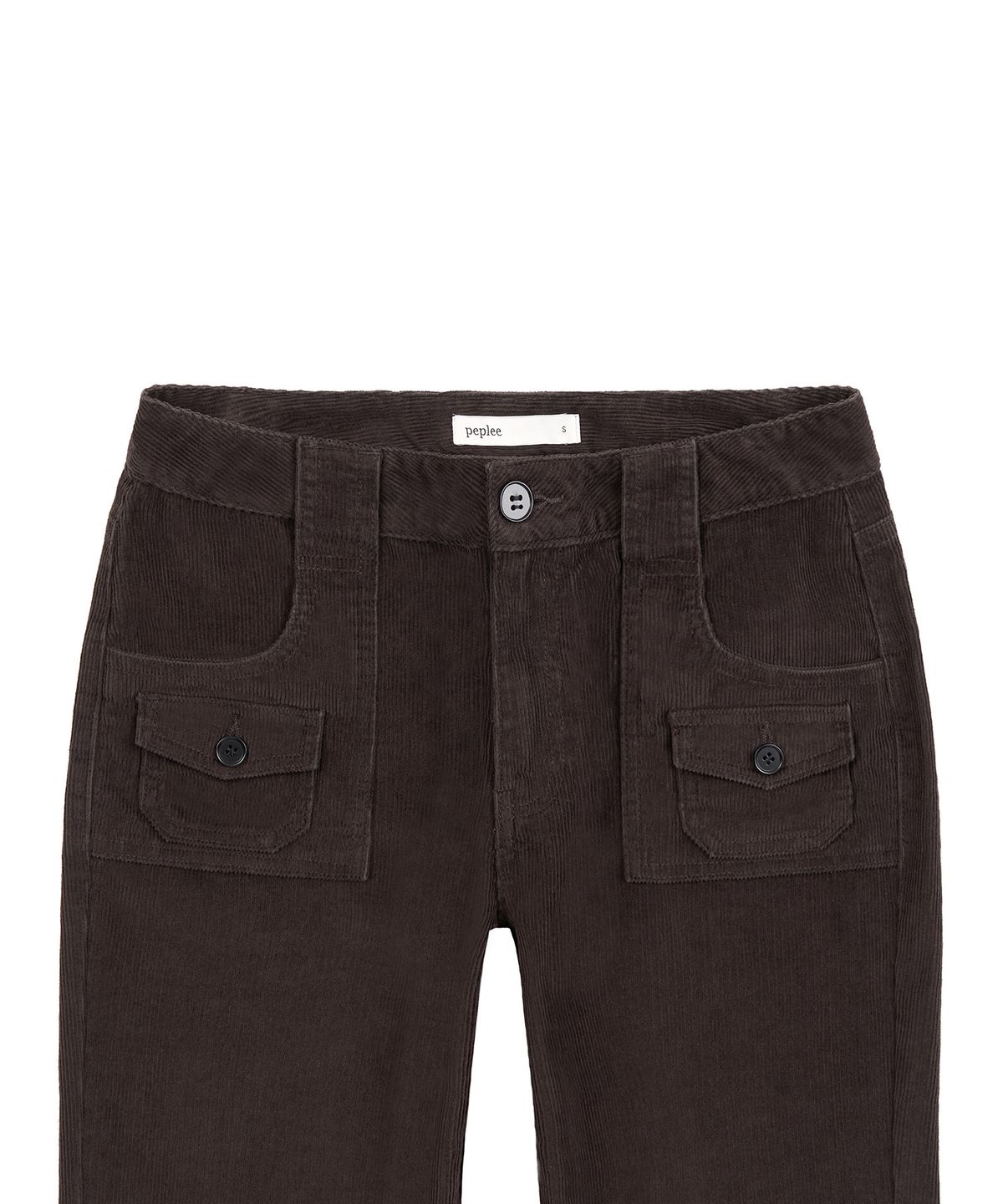 페플리(PEPLEE) Corduroy Mini Pocket Boots Cut Pants (Brown)