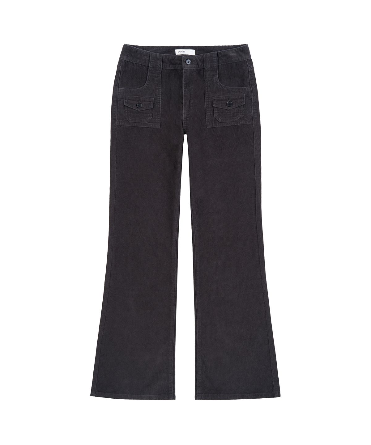 페플리(PEPLEE) Corduroy Mini Pocket Boots Cut Pants (Charcoal)