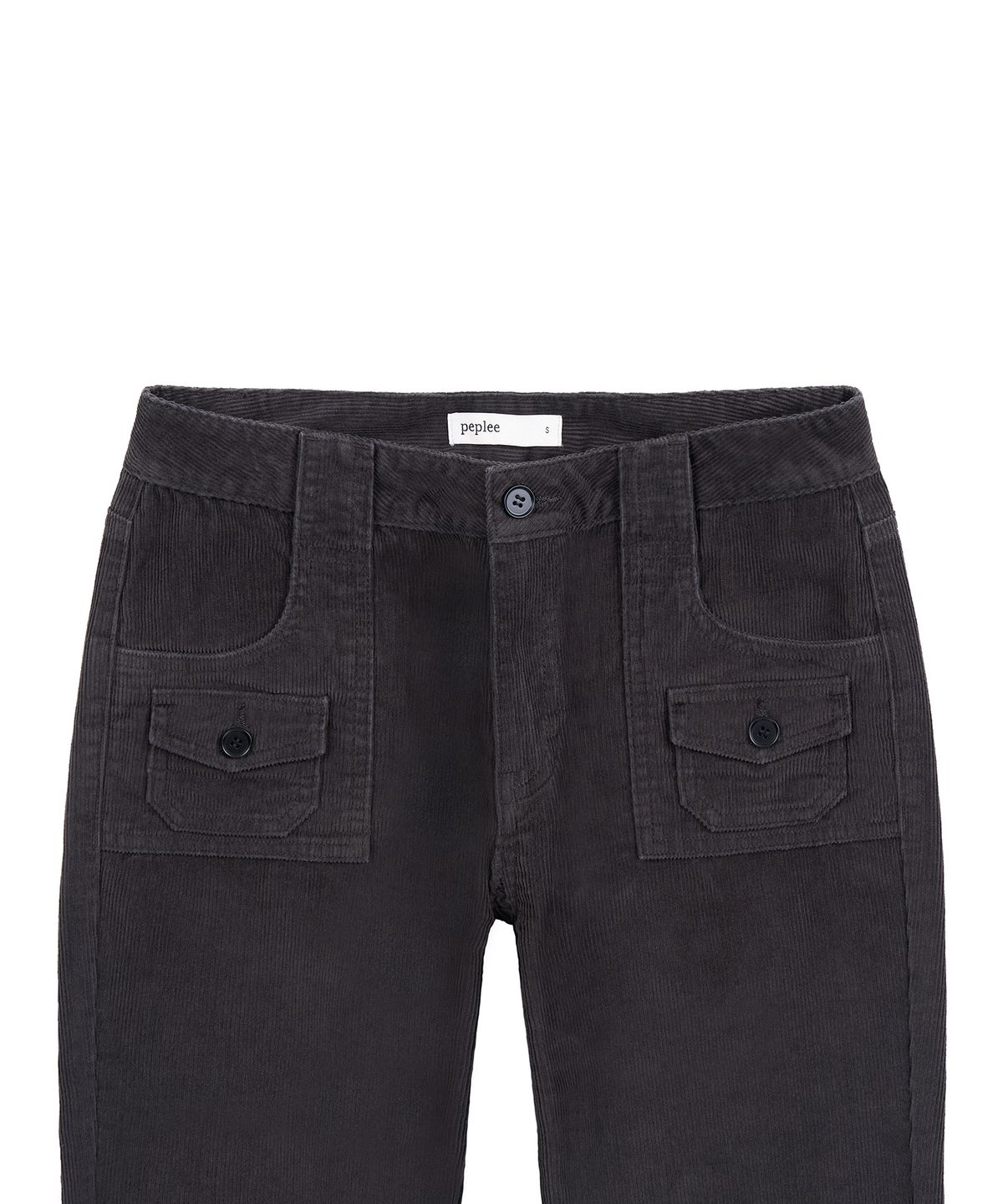 페플리(PEPLEE) Corduroy Mini Pocket Boots Cut Pants (Charcoal)