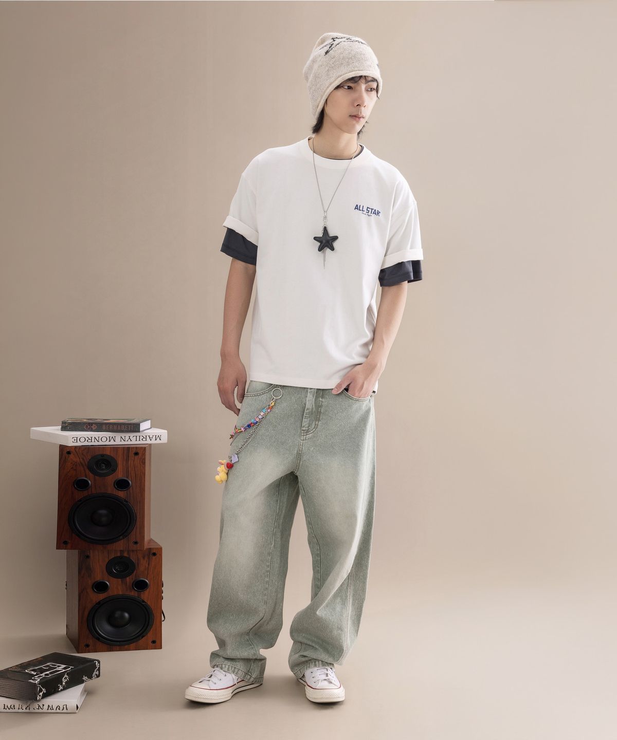 컨버스(CONVERSE) 피치드 레트로 로고 티셔츠 에그렛 MCK074-W2Y