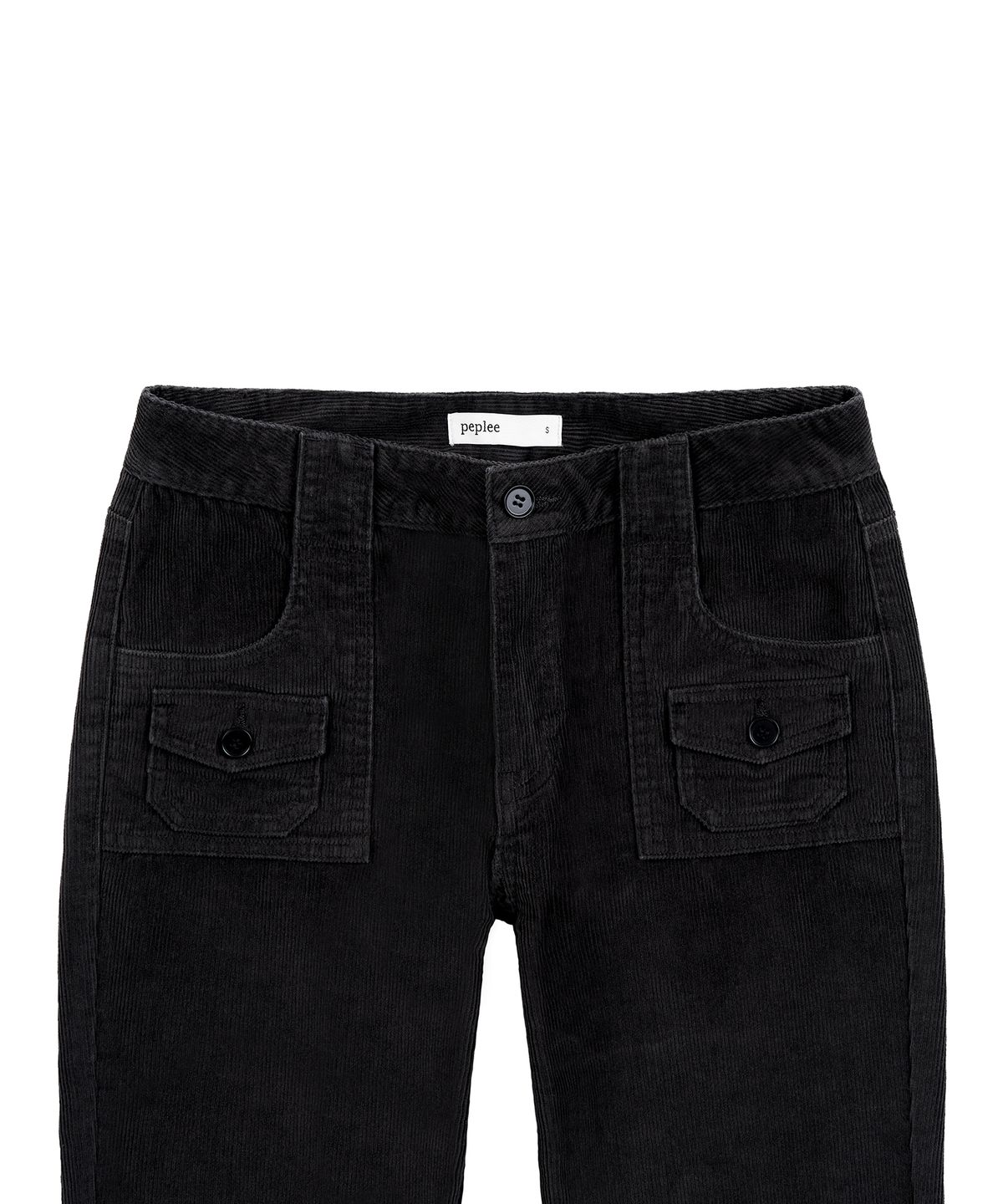 페플리(PEPLEE) Corduroy Mini Pocket Boots Cut Pants (Black)