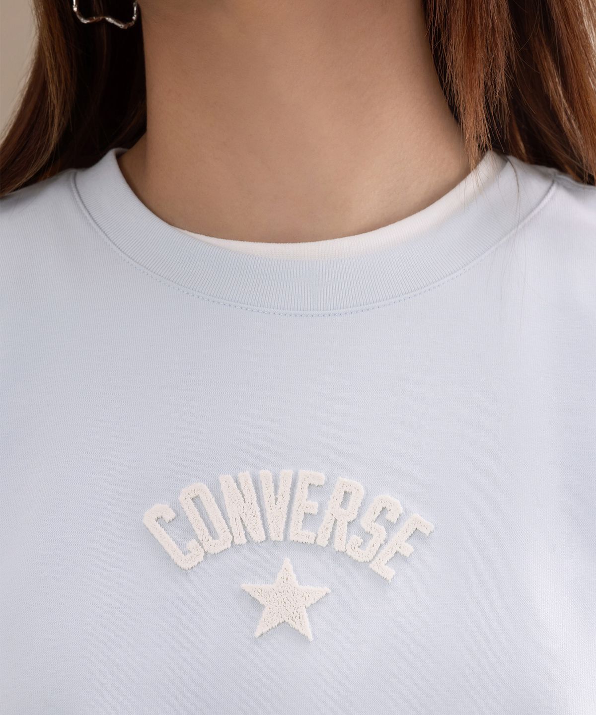 컨버스(CONVERSE) 소로나 스타 로고 크롭 티셔츠 플랭 에어 WCK109-K1H