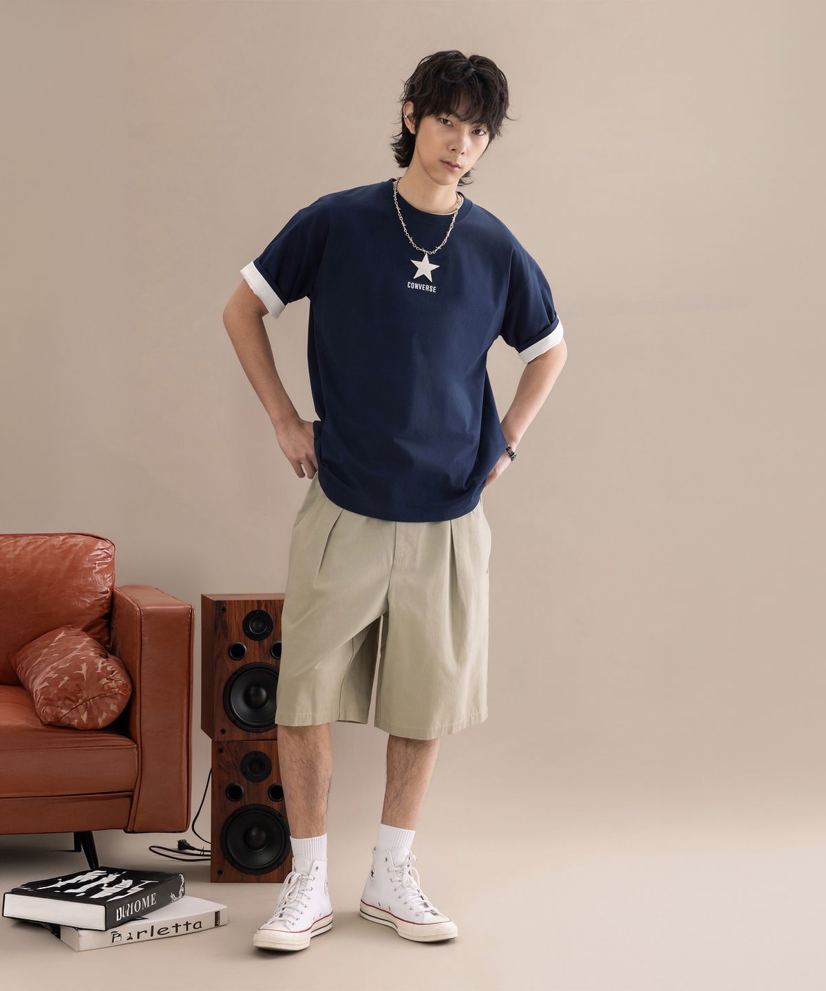 컨버스(CONVERSE) 노벨티 어반 쇼츠 페일 서플러스 MCK063-J3W