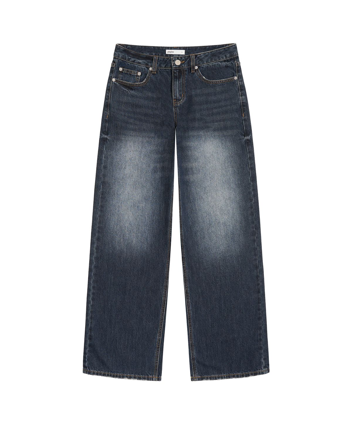 페플리(PEPLEE) Low Rise Straight Denim Pants (Deep Blue)