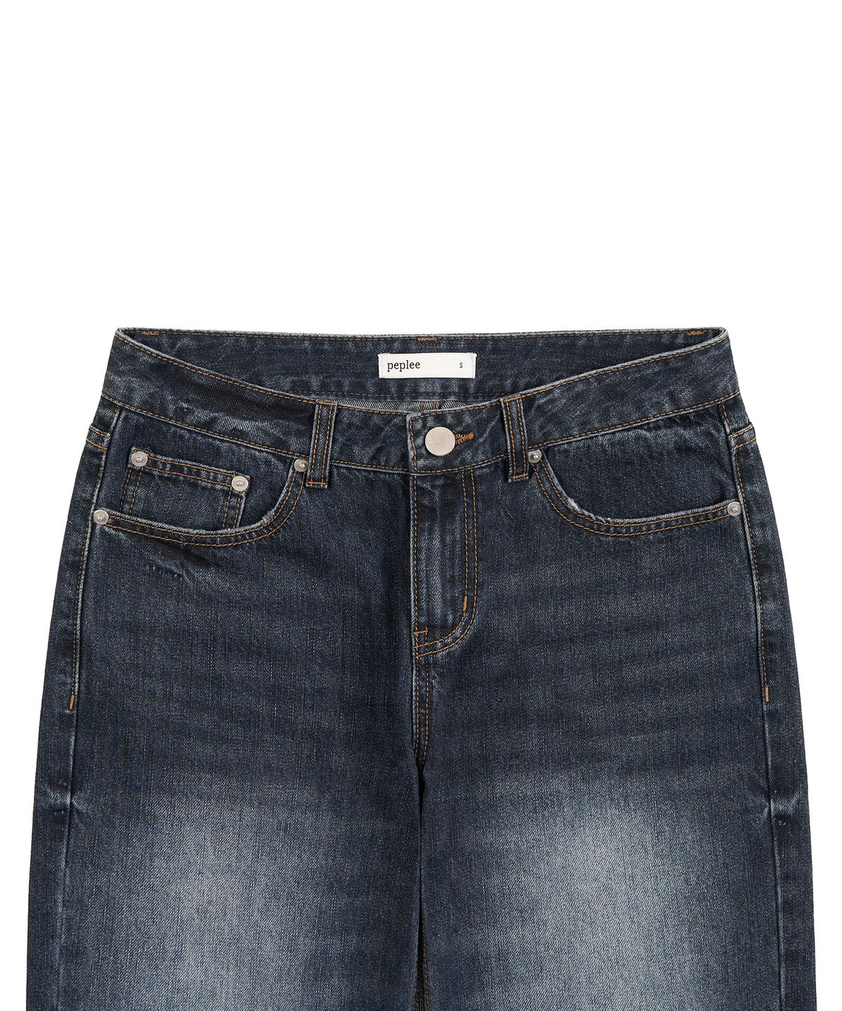 페플리(PEPLEE) Low Rise Straight Denim Pants (Deep Blue)