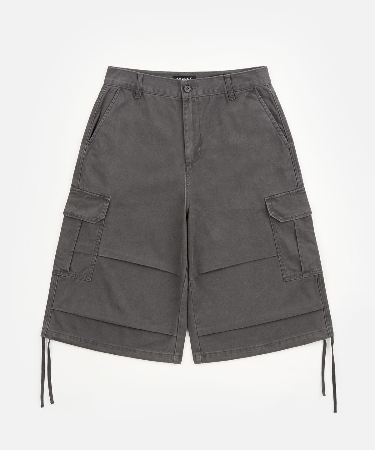 토피(TOFFEE) 워시드 코튼 카고 버뮤다 팬츠 (WASHED BLACK)