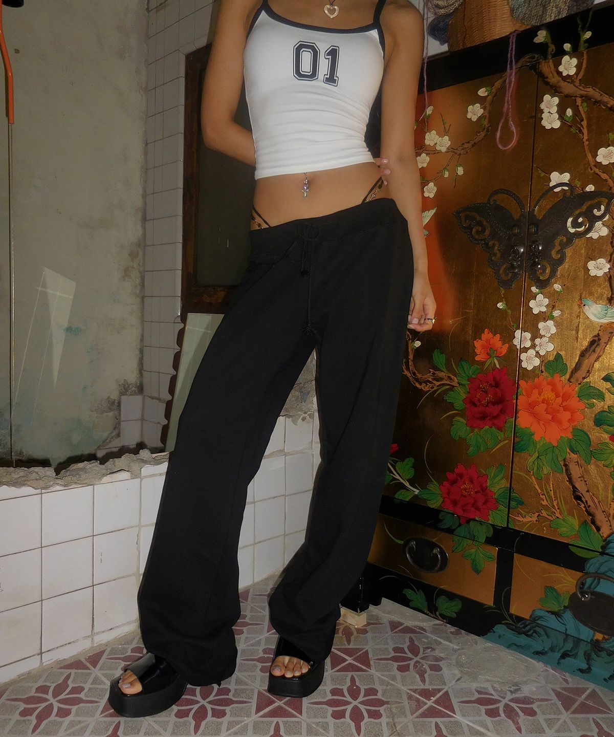 베이크먼데이(BAKEDMONDAY) [BLACK] Baby sweatpants
