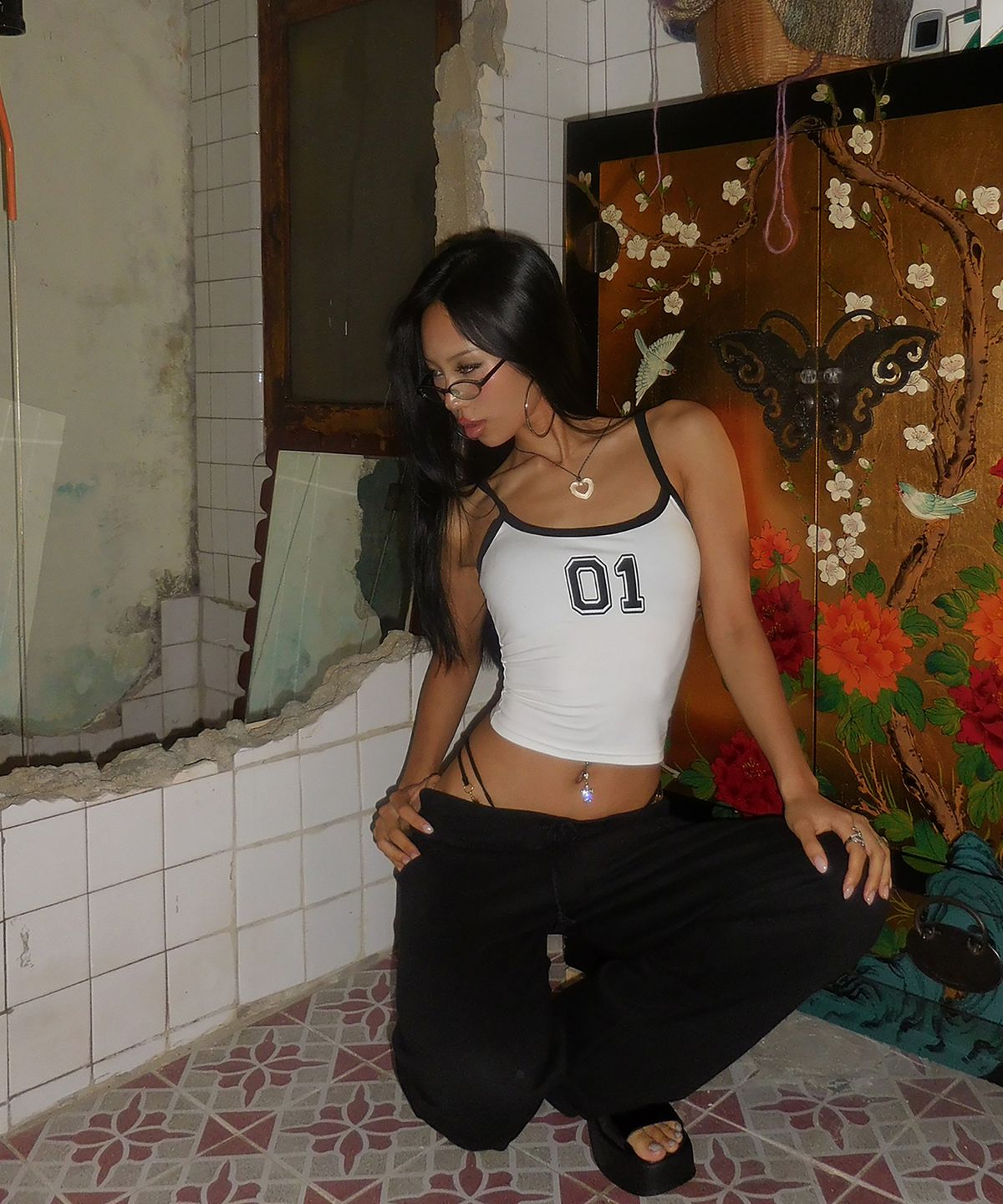 베이크먼데이(BAKEDMONDAY) [BLACK] Baby sweatpants