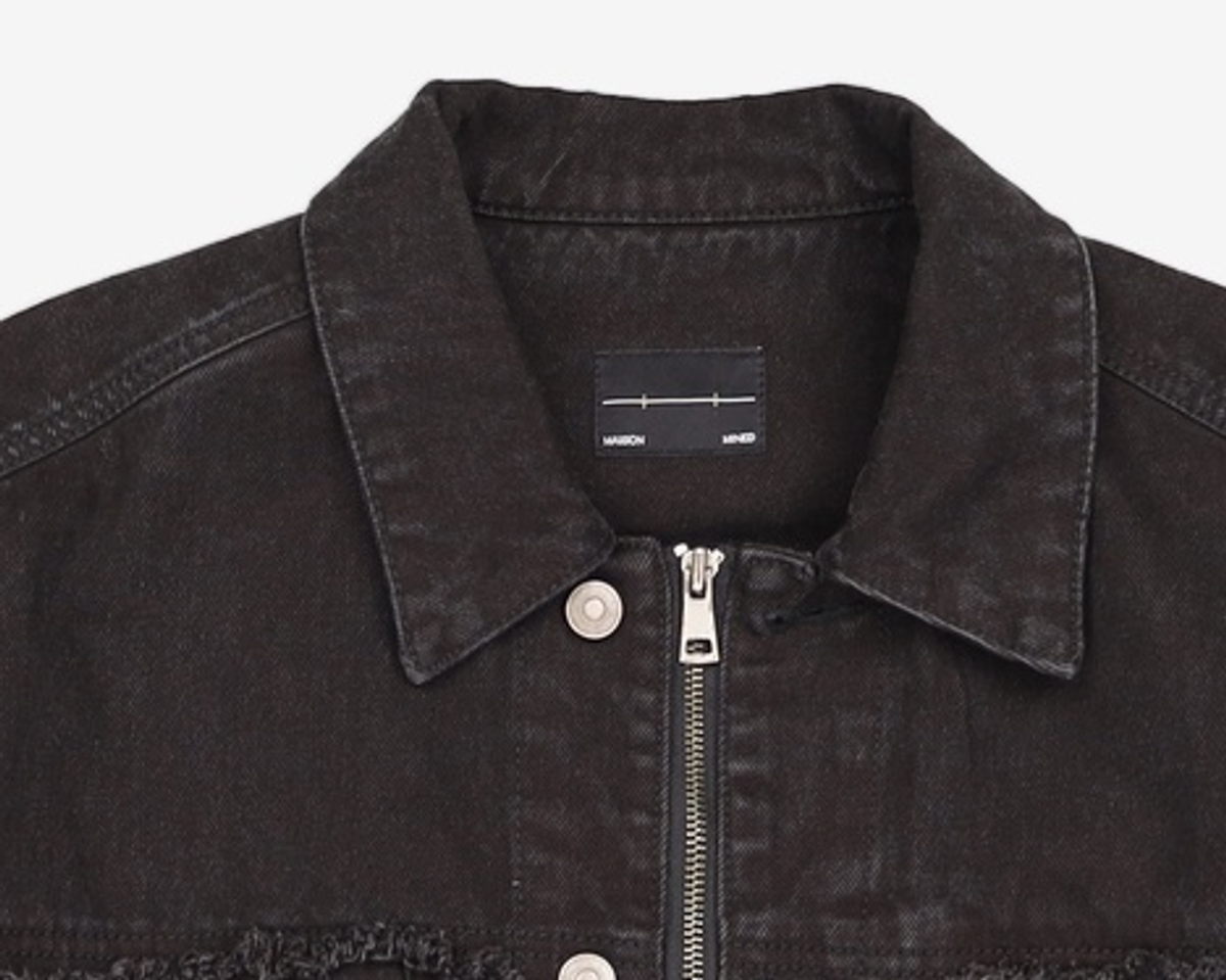 메종미네드(MAISON MINED) BALIN ZIPPER DENIM JACKET BLACK M