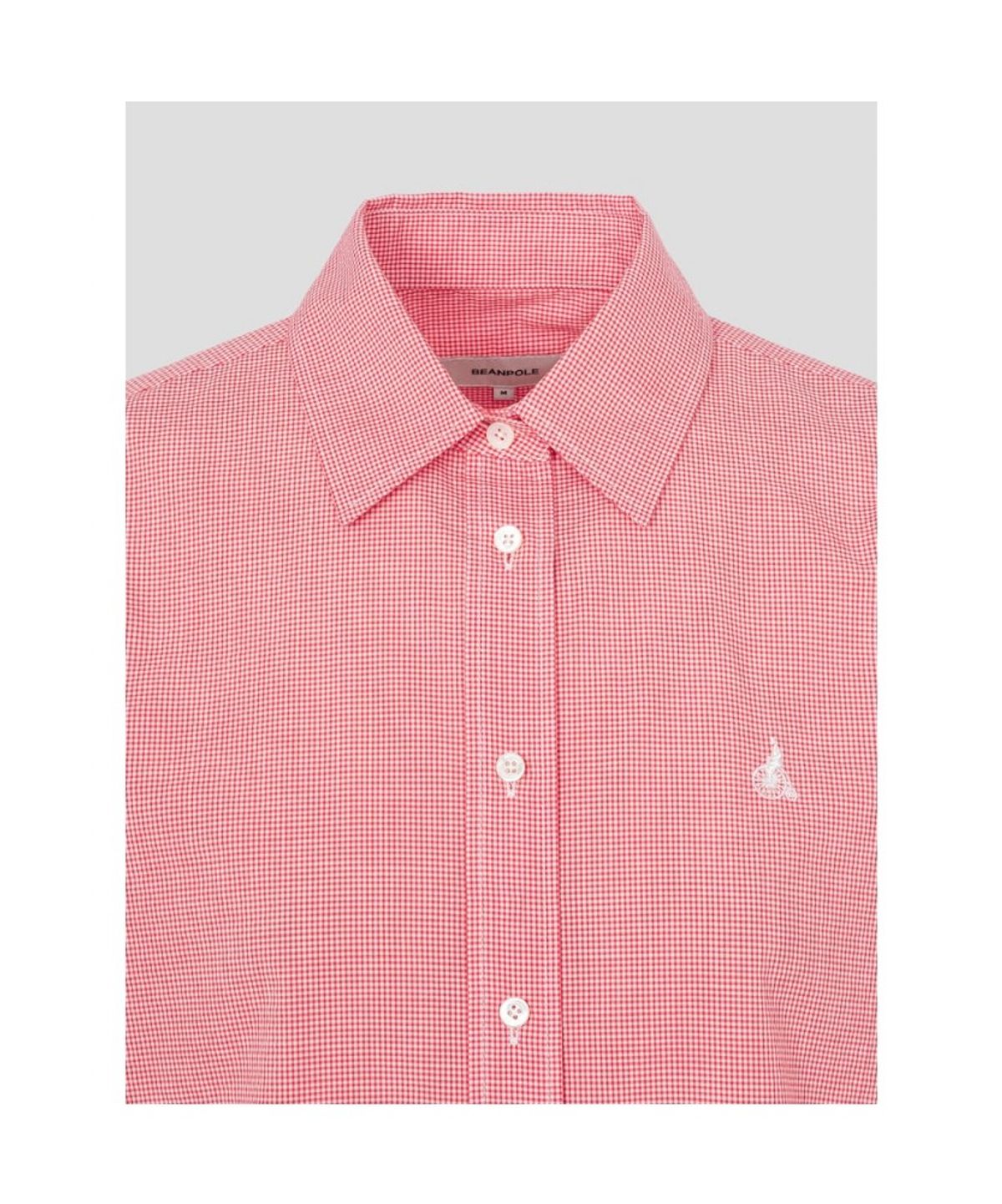 빈폴 레이디스(BEANPOLE LADIES) 서커 깅엄 체크 반소매 셔츠  레드