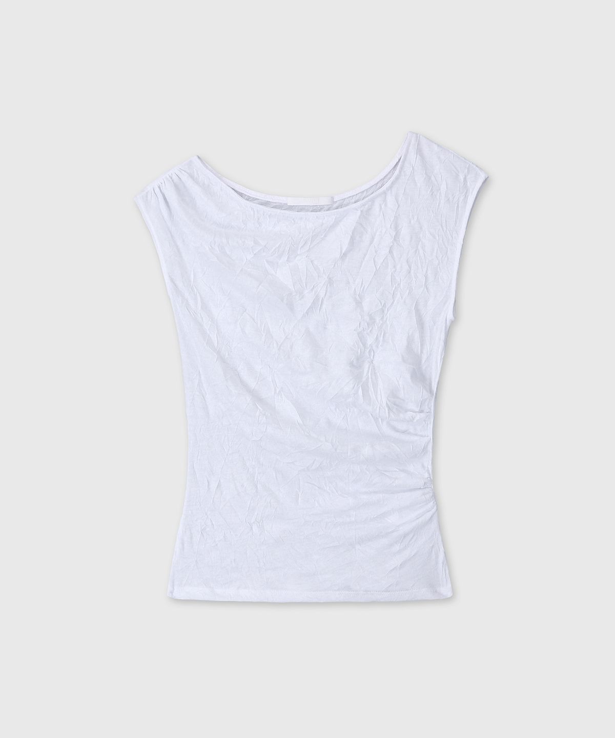다이브인 우먼(DIVEIN WOMEN) WRINKLE ONE SHOULDER SLEEVELESS (WHITE)