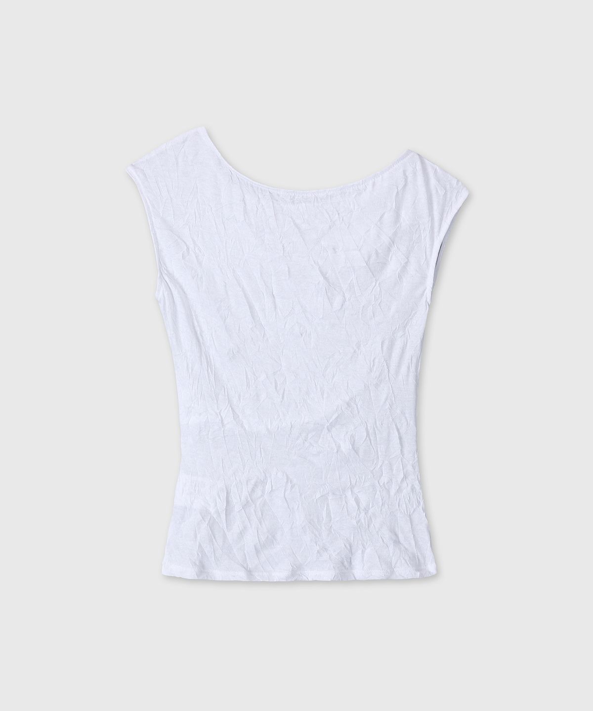 다이브인 우먼(DIVEIN WOMEN) WRINKLE ONE SHOULDER SLEEVELESS (WHITE)
