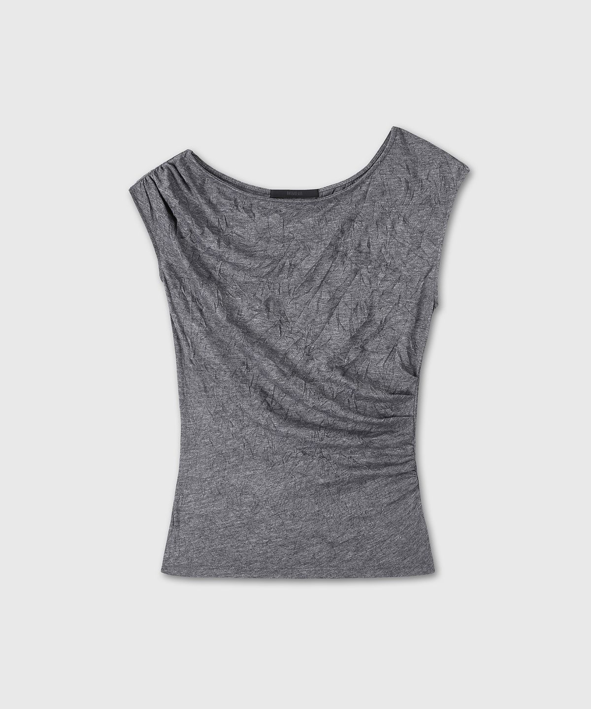 다이브인 우먼(DIVEIN WOMEN) WRINKLE ONE SHOULDER SLEEVELESS (DARK GRAY)