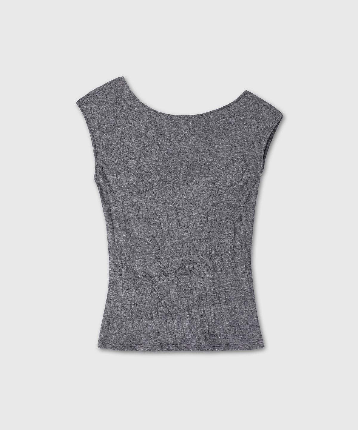 다이브인 우먼(DIVEIN WOMEN) WRINKLE ONE SHOULDER SLEEVELESS (DARK GRAY)