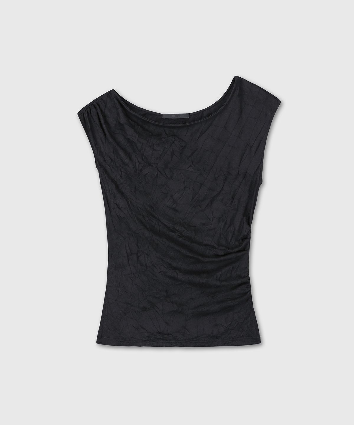 다이브인 우먼(DIVEIN WOMEN) WRINKLE ONE SHOULDER SLEEVELESS (BLACK)