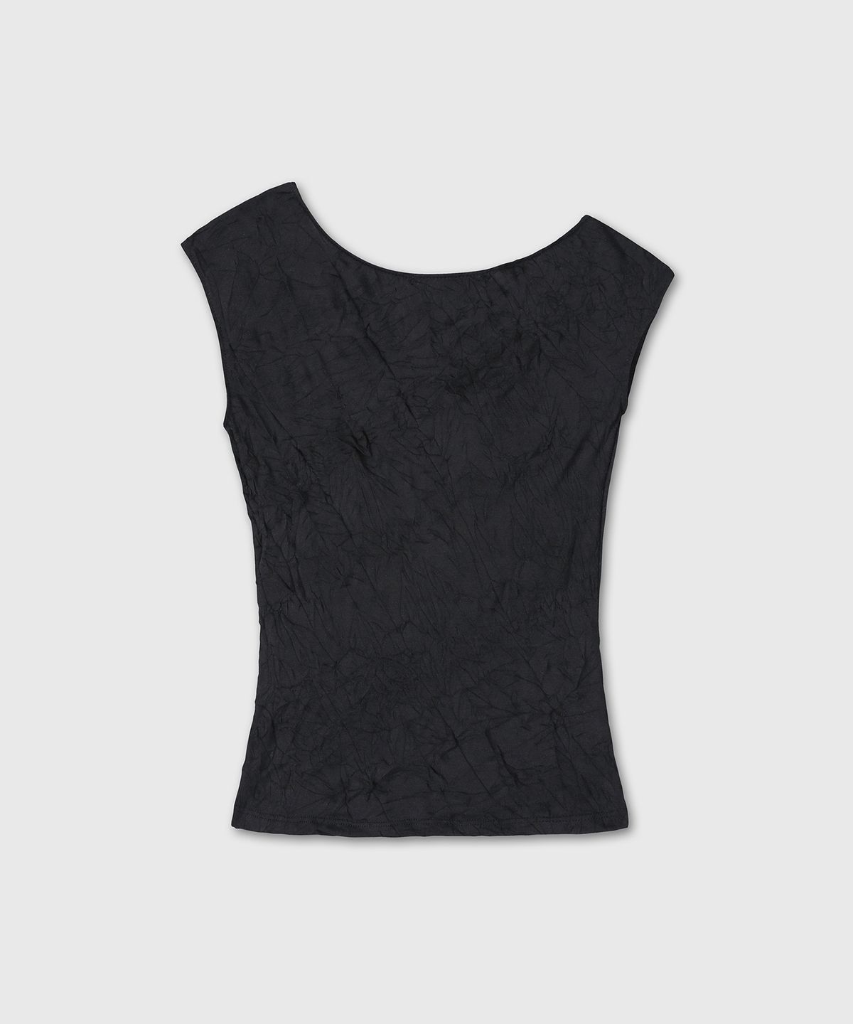 다이브인 우먼(DIVEIN WOMEN) WRINKLE ONE SHOULDER SLEEVELESS (BLACK)