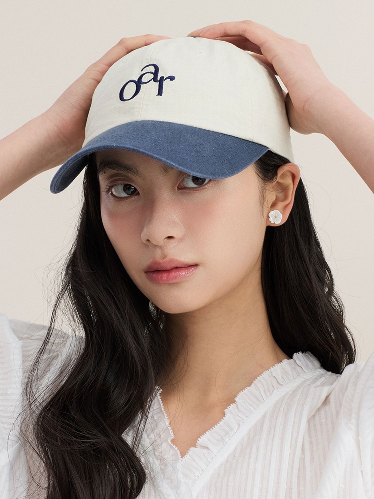 오에이알(OAR) 워시드 투톤 볼캡 [네이비]