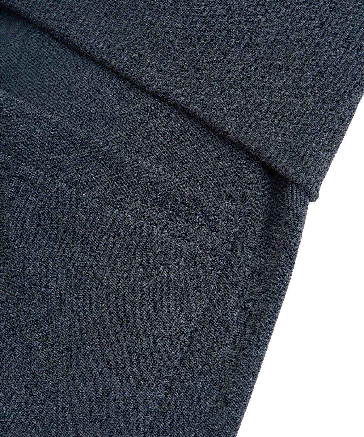 페플리(PEPLEE) Folded Snap Sweat Pants (Navy)