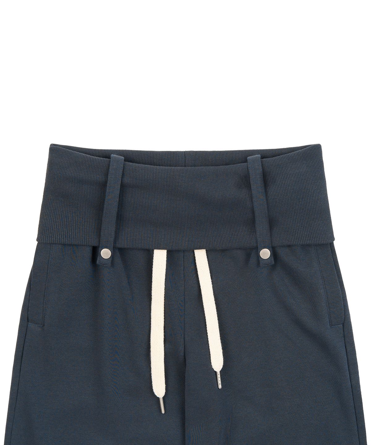 페플리(PEPLEE) Folded Snap Sweat Pants (Navy)