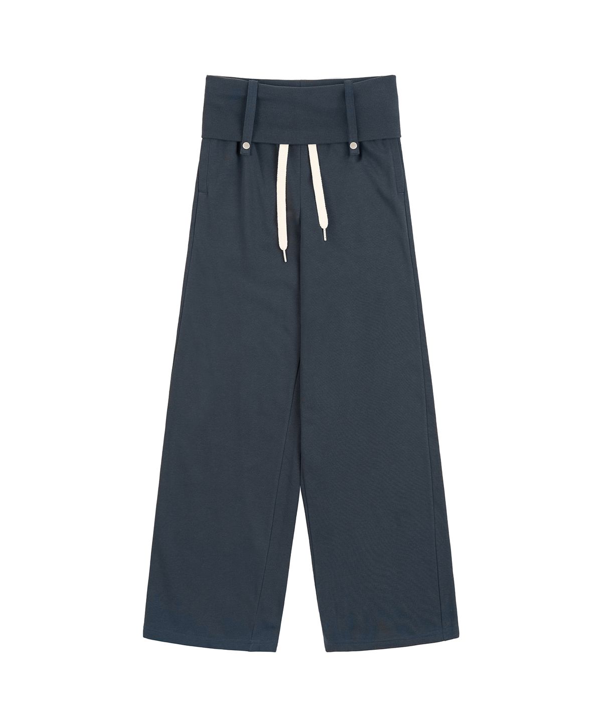 페플리(PEPLEE) Folded Snap Sweat Pants (Navy)