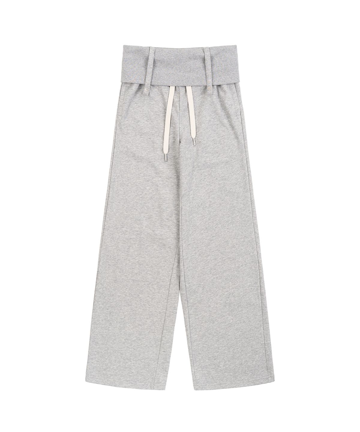 페플리(PEPLEE) Folded Snap Sweat Pants (Grey)