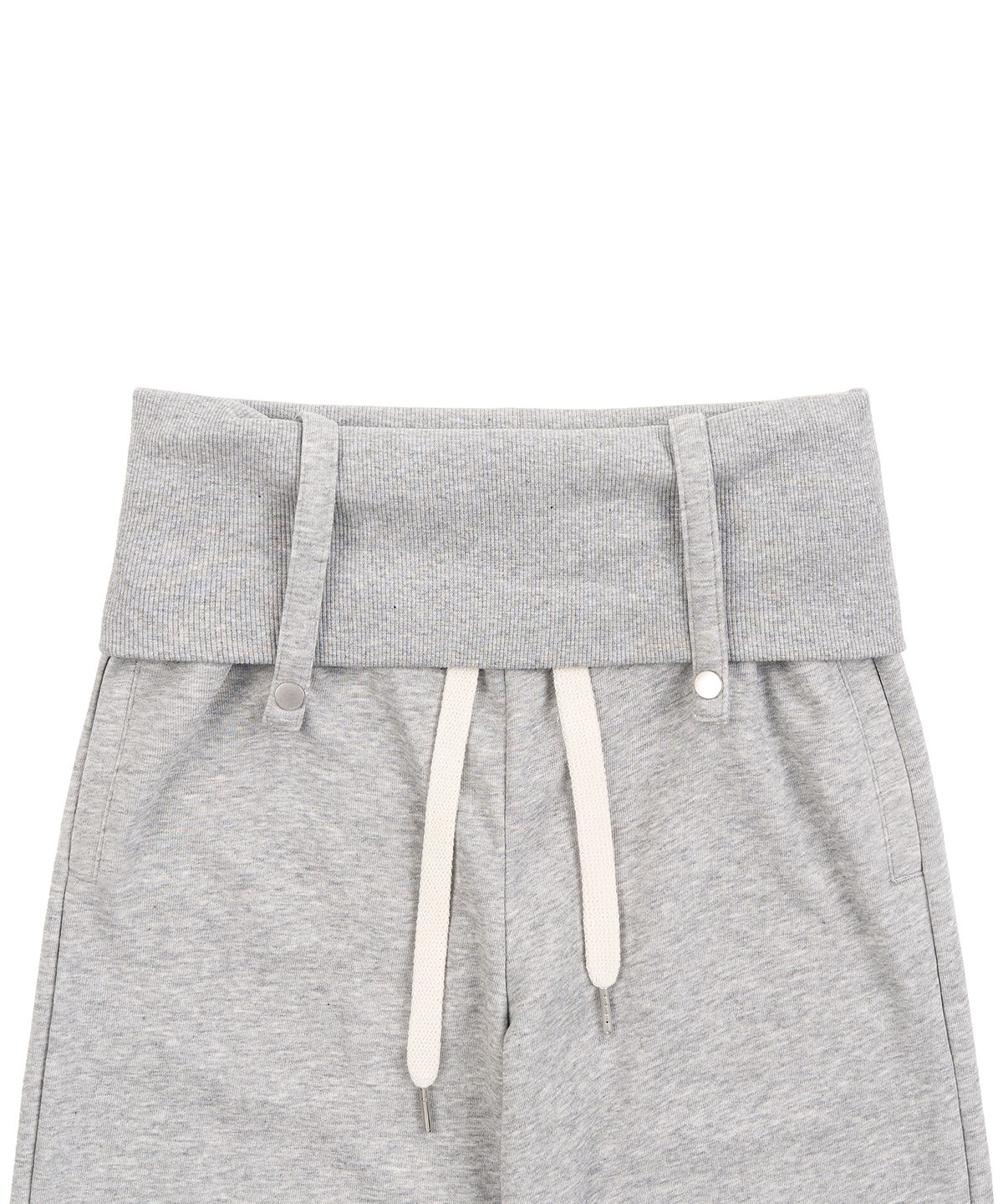 페플리(PEPLEE) Folded Snap Sweat Pants (Grey)