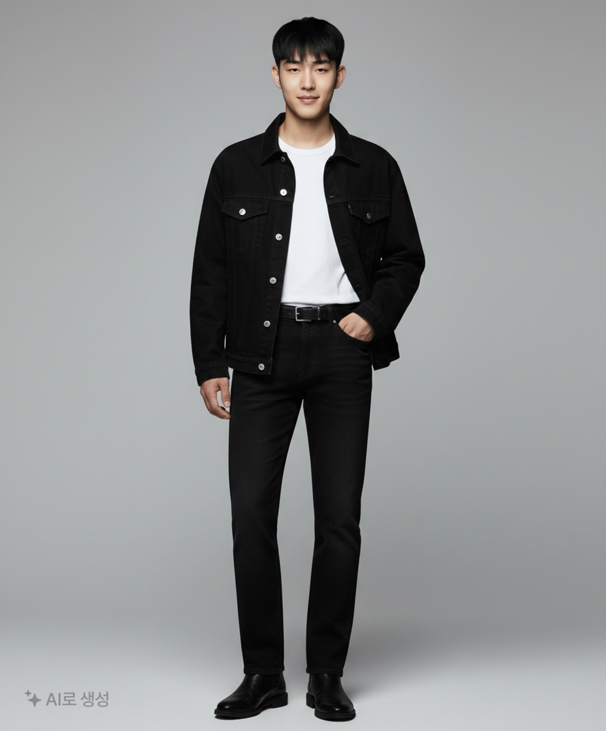 페이탈리즘(FATALISM) #0218 Black straight crop jean 46