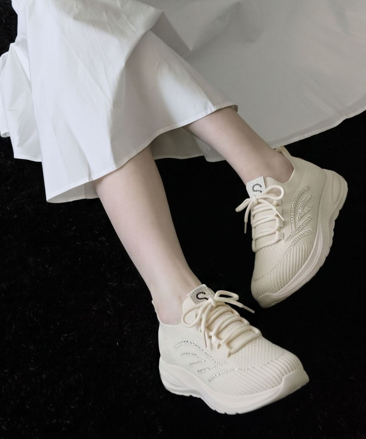 스퍼(SPUR) Sillow Natural Knitted Sneakers 니트 스니커즈 4.5cm -WS9049 (2color)