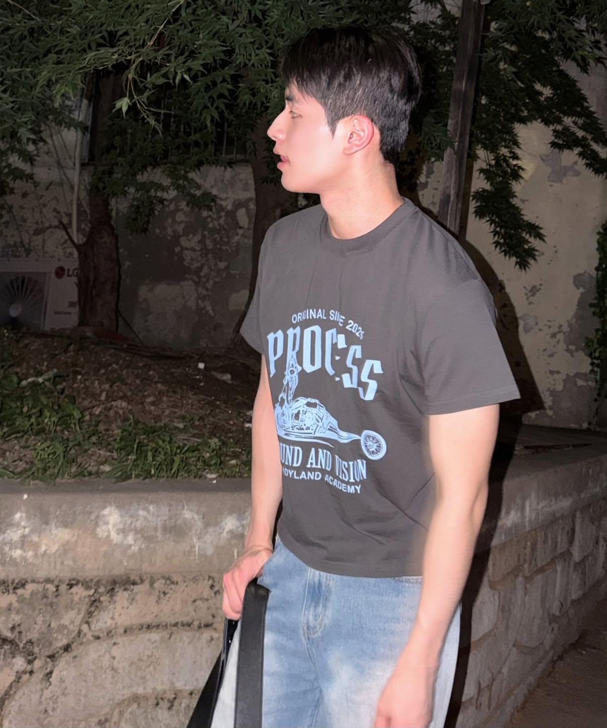 피알씨에스에스(PRCSS) Crop motor tee - Charcoal